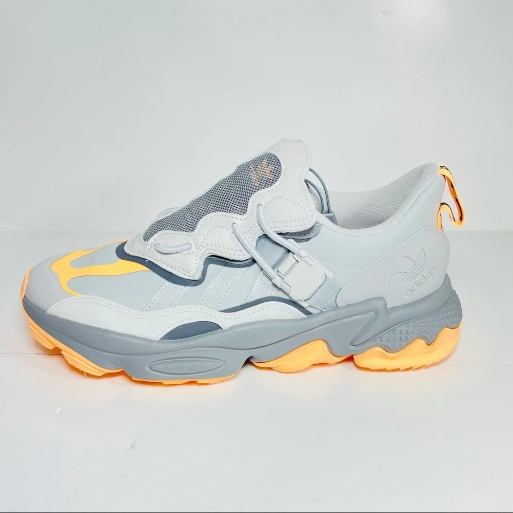 Adidas Ozweego Flipshield Men’s Sneakers Grey Acid Orange Shoes‎ FX6045 Size 8